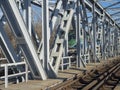 Steel railroad bridge Royalty Free Stock Photo